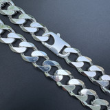 HUGE 18mm Curb Link Chain Necklace Or Bracelet - 925 Sterling Silver - 8-9" - 18mm