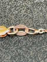 HarlemBling Beaded Ankle Bracelet Anklet 14k Rose Gold Over 925 Silver Adjustable 8-11.5