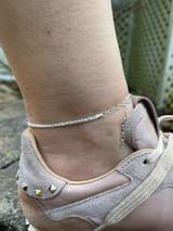 Ankle Bracelet 3mm Sparkle Rope Anklet Real 925 Silver All Length 8-11.5 ITALY