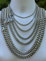 HarlemBling Real Solid Miami Cuban Link Chain Necklace Or Bracelet Box Clasp Stainless Steel