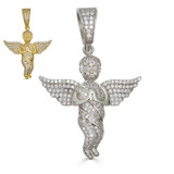 Iced HipHop Praying Angel Pendant 925 Silver / Gold MOISSANITE Pass Diamond Test