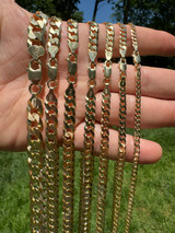 Flat Curb Chain Necklace - 14k Gold Vermeil 925 Sterling Silver - 16"-30" - 3mm-10.5mm
