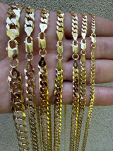 Flat Curb Chain Necklace - 14k Gold Vermeil 925 Sterling Silver - 16"-30" - 3mm-10.5mm