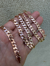 Flat Curb Chain Necklace - 14k Rose Gold Vermeil 925 Sterling Silver - 16"-30" - 3mm-8mm