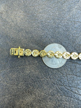 HarlemBling Real 9.5CT MOISSANITE 14k Gold Vermeil Iced Flooded Out Cluster Tennis Bracelet