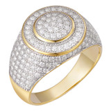 MOISSANITE Round Classic Iced Out Ring - 14k Gold Vermeil 925 Silver