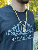 HarlemBling Mens Large 925 Silver / Gold Bust Down Jesus Piece Iced Hip Hop Necklace Diamond