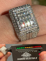 HarlemBling Baguette MOISSANITE Ring Real 925 Silver Iced Pinky Hip Hop Passes Diamond Test