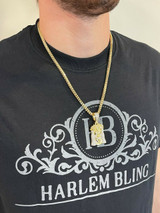 Hip Hop Iced Bust Down Real Solid Silver / Gold Baguette CZ Jesus Piece Pendant Necklace