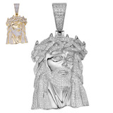 Large MOISSANITE Real Silver Gold Jesus Piece Pendant Necklace Diamond Tester ✅