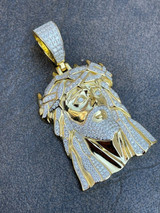 Hip Hop Large MOISSANITE Real Silver Gold Jesus Piece Pendant Necklace Diamond Tester ✅