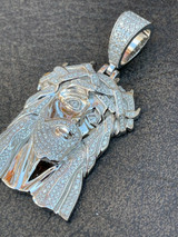 Hip Hop Large MOISSANITE Real Silver Gold Jesus Piece Pendant Necklace Diamond Tester ✅