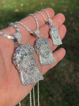 Italiano Silver, Inc Fully Iced Baguette MOISSANITE Jesus Piece Pendant Pass Diamond Test Out Hip Hop