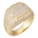 MOISSANITE Young Money Millionaire Iced Out Ring - 14k Gold Vermeil 925 Silver