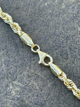 HarlemBling Mens Womens Real 14k Yellow Gold Solid Rope Chain Necklace 1.5mm-6mm