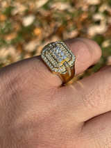 HarlemBling MOISSANITE Ring Real 14k Gold Vermeil Iced Baguette Hip Hop Passes Diamond Test