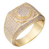 MOISSANITE Billionaire's Club Iced Out Ring - 14k Gold Vermeil 925 Silver