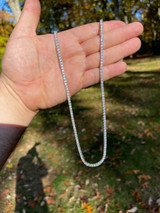HarlemBling REAL 3mm MOISSANITE Tennis Chain Necklace - VVS D Color - Passes Diamond Tester