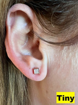 HarlemBling Moissanite Square Kite Earrings Pass Diamond Test 4mm-18mm 14k Rose Gold Vermeil