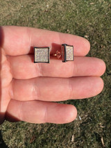 HarlemBling Moissanite Square Kite Earrings Pass Diamond Test 4mm-18mm 14k Rose Gold Vermeil