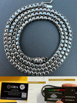 HarlemBling REAL 3mm Black MOISSANITE Tennis Chain Necklace - Passes Diamond Tester 14-24