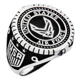 US Armed Forces Air Froce Ring - 925 Silver Oxidized - Plain