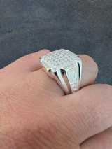 HarlemBling Mens Real Solid 925 Sterling Silver Ice Diamond Ring Hip Hop Pinky Or Any Finger