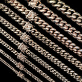 Miami Cuban Link Chain Necklace - 14k Rose Gold Plated Stainless Steel - 16"-36" - 4mm-18mm