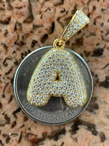 Silver Real Moissanite Bubble Letter Gold Silver Initial Pendant Iced Pass Diamond Test