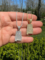 Hip Hop Real 925 Silver Hip Hop Alabama State Shape Pendant Iced Diamond Necklace Gold
