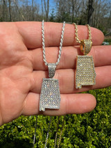 Hip Hop Real 925 Silver Hip Hop Alabama State Shape Pendant Iced Diamond Necklace Gold