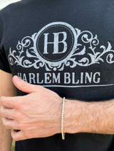 HarlemBling Real Solid 10k Gold 3mm Moissanite Tennis Chain Bracelet - Passes Diamond Tester