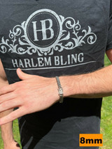 HarlemBling Real Miami Cuban Link Chain Bracelet Iced MOISSANITE Clasp Passes Diamond Tester