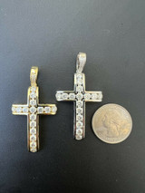 Hip Hop MOISSANITE Silver Gold Real Iced Diamond Tennis Cross Pendant Pass Diamond Test