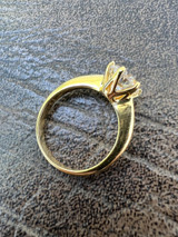 HarlemBling 0.5-4ct VVS D Real Moissanite Engagement Promise Ring 14k Gold Plated 925 Silver
