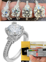 HarlemBling Real VVS D Color Moissanite Engagement Promise Ring 925 Silver 1.2-4.2ct Sz 4-10