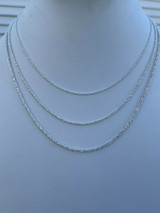 HarlemBling Real Solid 925 Sterling Silver Diamond Cut Sparkle Rope Chain Necklace 1mm - 3mm