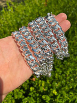 HarlemBling BIG 16mm Real 925 Sterling Silver Miami Cuban Kilo Chain Or Bracelet Box Clasp