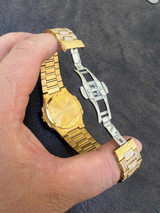 Hip Hop Real Mens Watch Fully Iced Gold Over Stainless Steel Bust Down Out 41mm Hip Hop