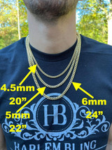 HarlemBling 10k HOLLOW Real Yellow Gold Miami Cuban Link Chain Necklace 4.5-7mm 18-26 Box Lock dollar40/Gram