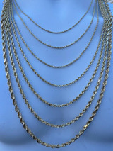 HarlemBling 10k Mens Womens Real Yellow Gold Solid Rope Chain Necklace 1.5mm-6mm dollar35-40/Gram