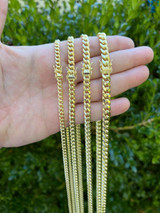 HarlemBling 14k HOLLOW Real Yellow Gold Miami Cuban Link Chain Necklace 4.5-7mm 18-26 Box Lock dollar50/Gram