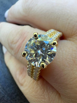 HarlemBling Moissanite Engagement Promise Ring Pass Diamond Test 14k Gold Vermeil 925 Silver