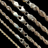 Rope Chain Necklace HOLLOW - 10k Yellow Gold - 16"-30" - 1.5mm-4.5mm