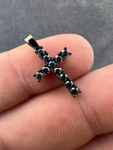 HarlemBling Black MOISSANITE Real 925 Silver Iced Cross Pendant  Diamond Passes Tester 