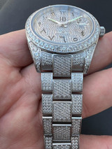 Hip Hop 16ct MOISSANITE Mens Presidential Watch Honeycomb Set Iced Arabic Dial Hip Hop 