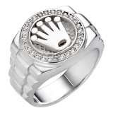 HarlemBling Rollie VIP Ring - 14k Gold Vermeil 925 Silver - CZ Stones 