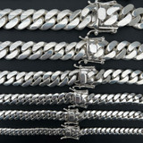 HarlemBling HANDMADE IN USA Miami Cuban Link Chain Necklace Or Bracelet - 999 Fine Silver - 7"-36" - 8mm-28mm TAKES 2-3 WEEKS TO MAKE 