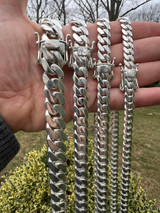 Italiano Silver, Inc. Handmade Tight Link Miami Cuban Chains Bracelets In 999 Silver - MADE TO ORDER In 2-3 Weeks 