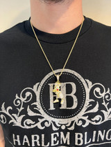HarlemBling MOISSANITE Real Silver / Gold Iced Bart Simpson Pendant Necklace Diamond Test ✅ 